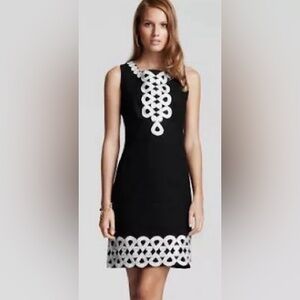 Lilly Pulitzer Adelson Black Dress Silver Trim-Size 2